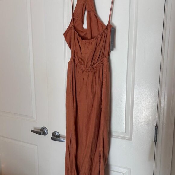 NWT Anthropologie Cloth & Stone Linen Halter Midi Dress - Picture 4 of 5